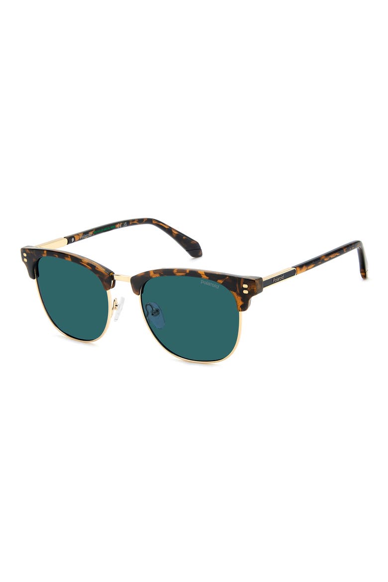 53mm Polarized Rectangular Sunglasses, Alternate, color, HAVANA/ BLUE