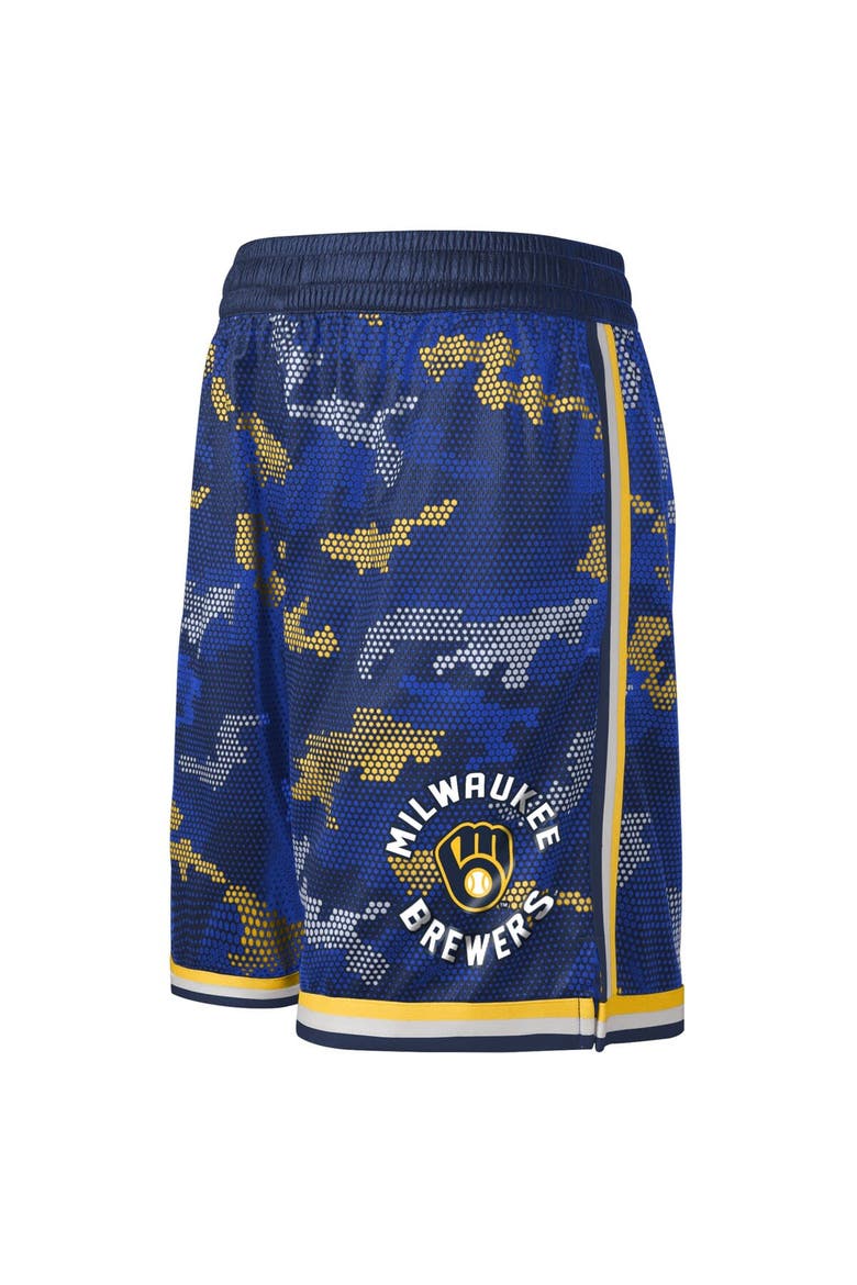 Youth Fanatics Branded Navy Milwaukee Brewers Tech Runner Shorts, Alternate, color, Navy