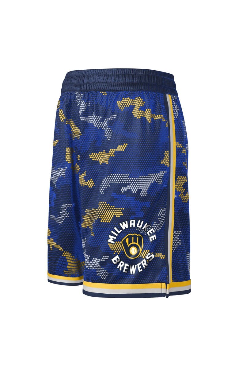Outerstuff Youth Fanatics Branded Navy Milwaukee Brewers Tech Runner Shorts, Alternate, color,