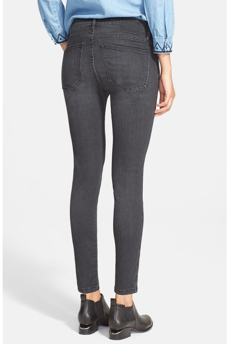'The Almost Skinny' Skinny Ankle Jeans, Alternate, color, WORN BLACK WASH
