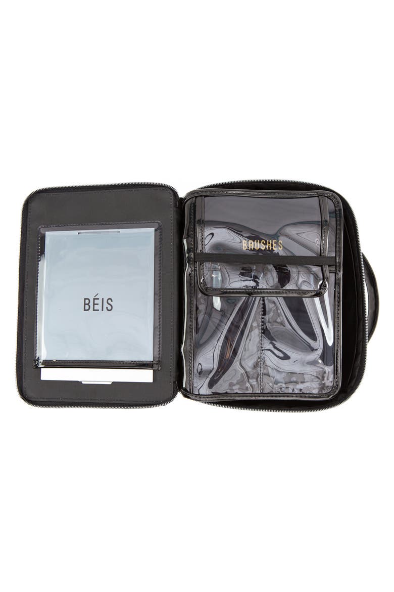 Travel Cosmetics Case, Alternate, color, BLACK