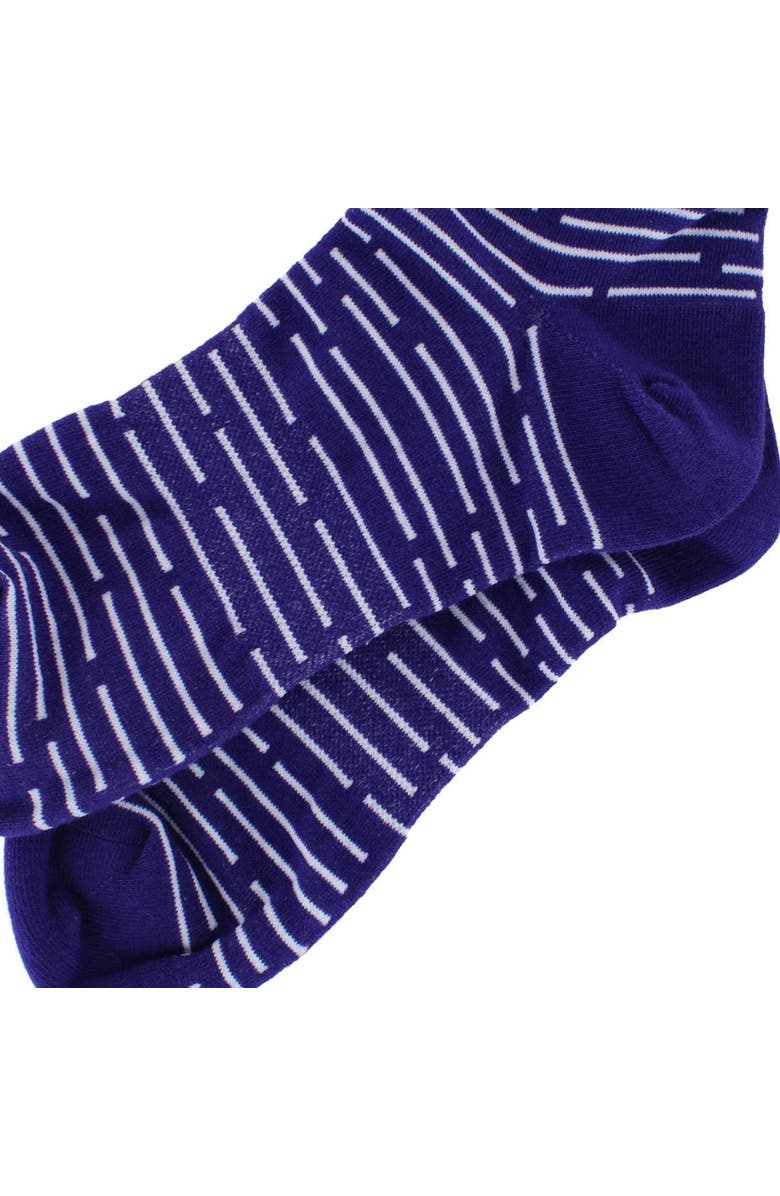 Dead Soxy Men's Broken Stripe Mid-Calf Premium Novelty Dress Socks, Alternate, color, Purple