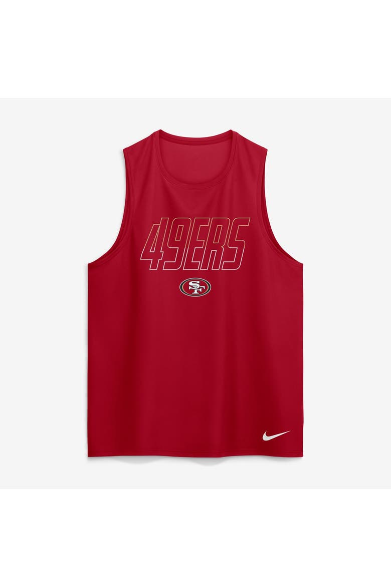 Men's Nike Scarlet San Francisco 49ers Kickoff Miler Dri-FIT Tank​ Top, Alternate, color, Scarlet