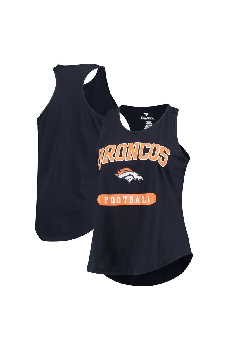 PROFILE Women's Denver Broncos Navy Plus Size Team Racerback Tank Top, Main, color, 