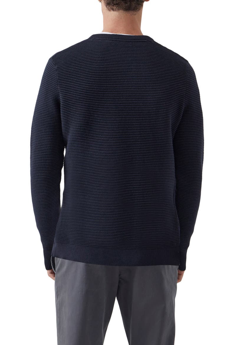 Ottoman Cotton Crewneck Sweater, Alternate, color, DARK NAVY