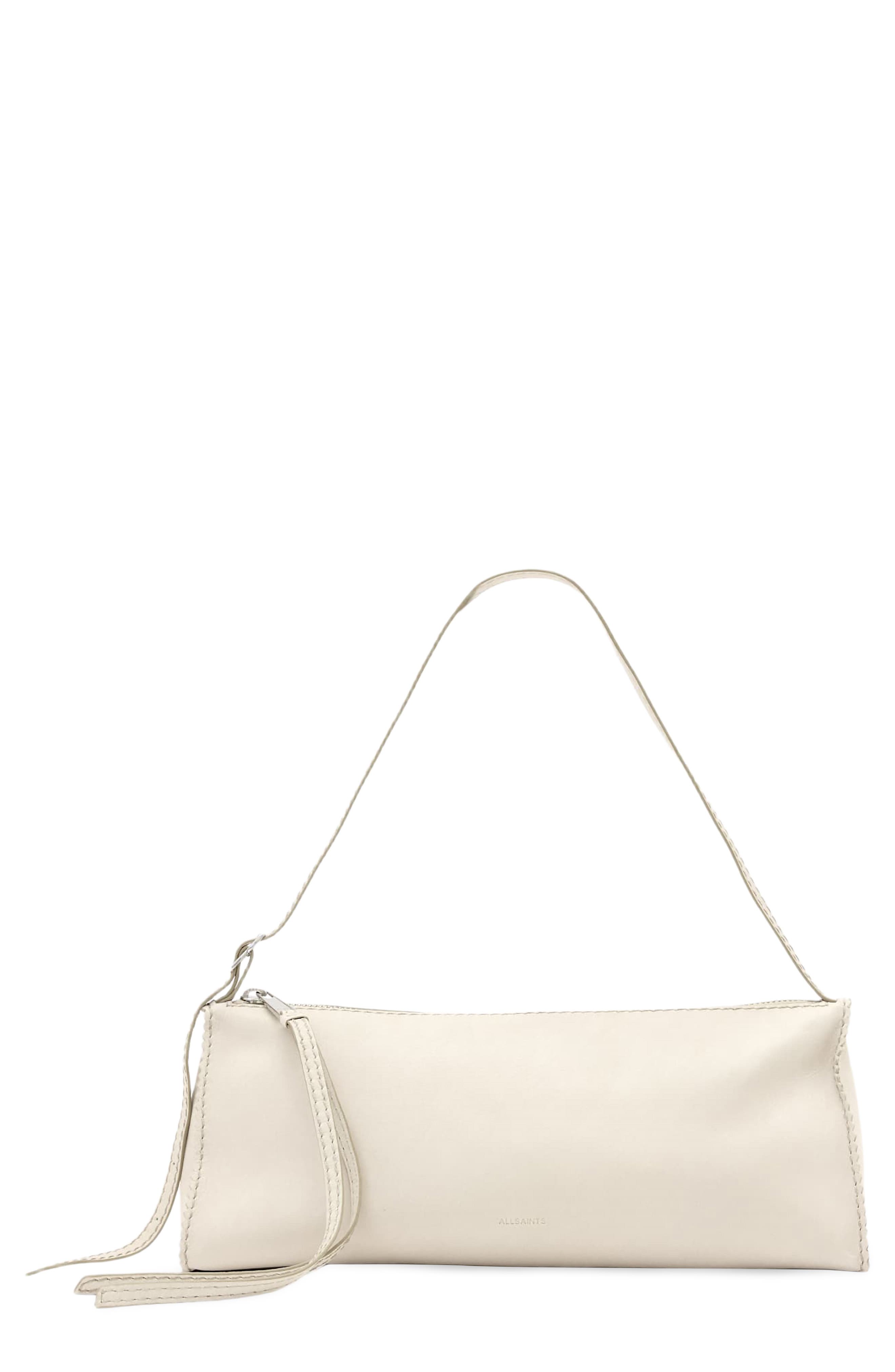 Siloh Leather Shoulder Bag, Main, color, ANTIQUE WHITE