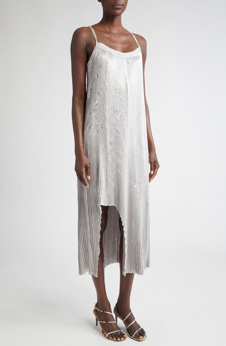 Jason Wu Collection Pleated Crinkled Satin Slipdress, Alternate, color, 