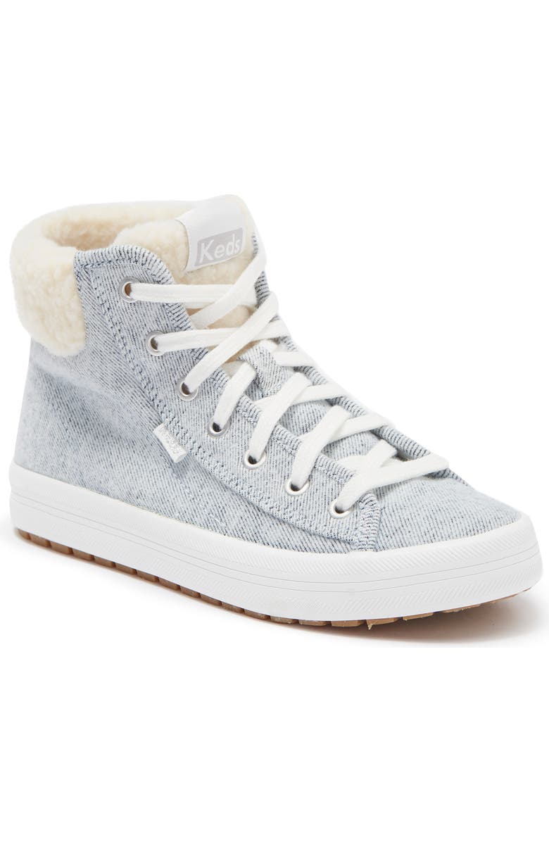 Keds<sup>®</sup> KEDS Kickstart Hi TRX Faux Fur Trimmed Sneaker, Main, color,