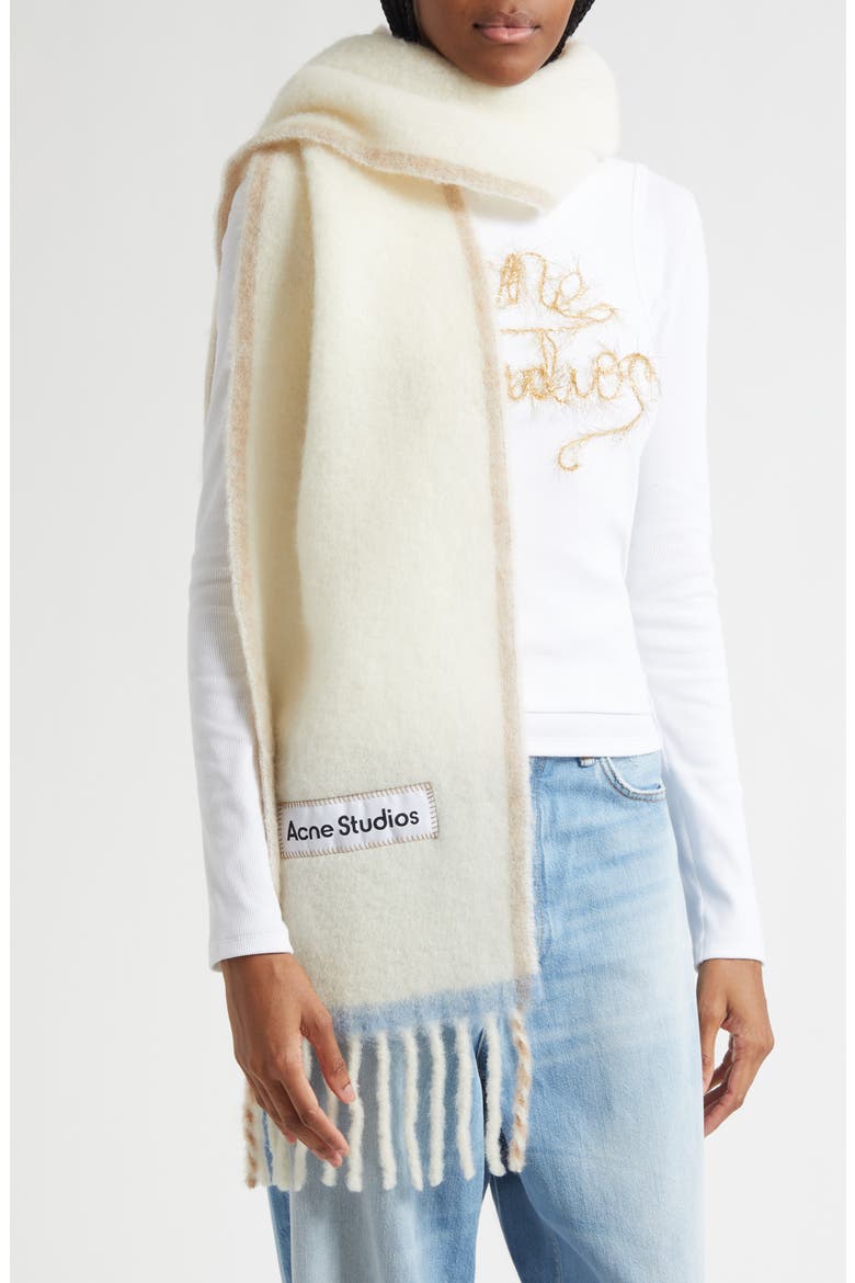 Valley Fringe Scarf, Alternate, color, WHITE