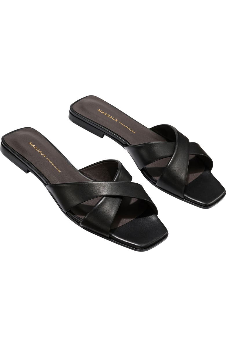 MARGAUX The Selene Flat Sandal, Alternate, color, Black Nappa