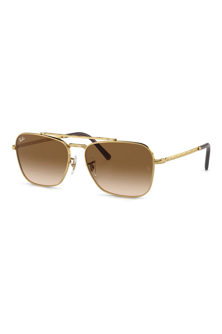 New Caravan 58mm Gradient Square Sunglasses, Alternate, color, GOLD FLASH