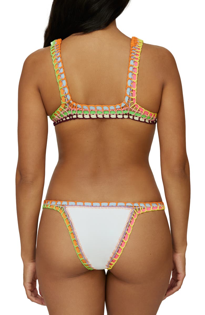 PQ SWIM Colorful Whipstitch Trim Bikini Bottoms, Alternate, color, 