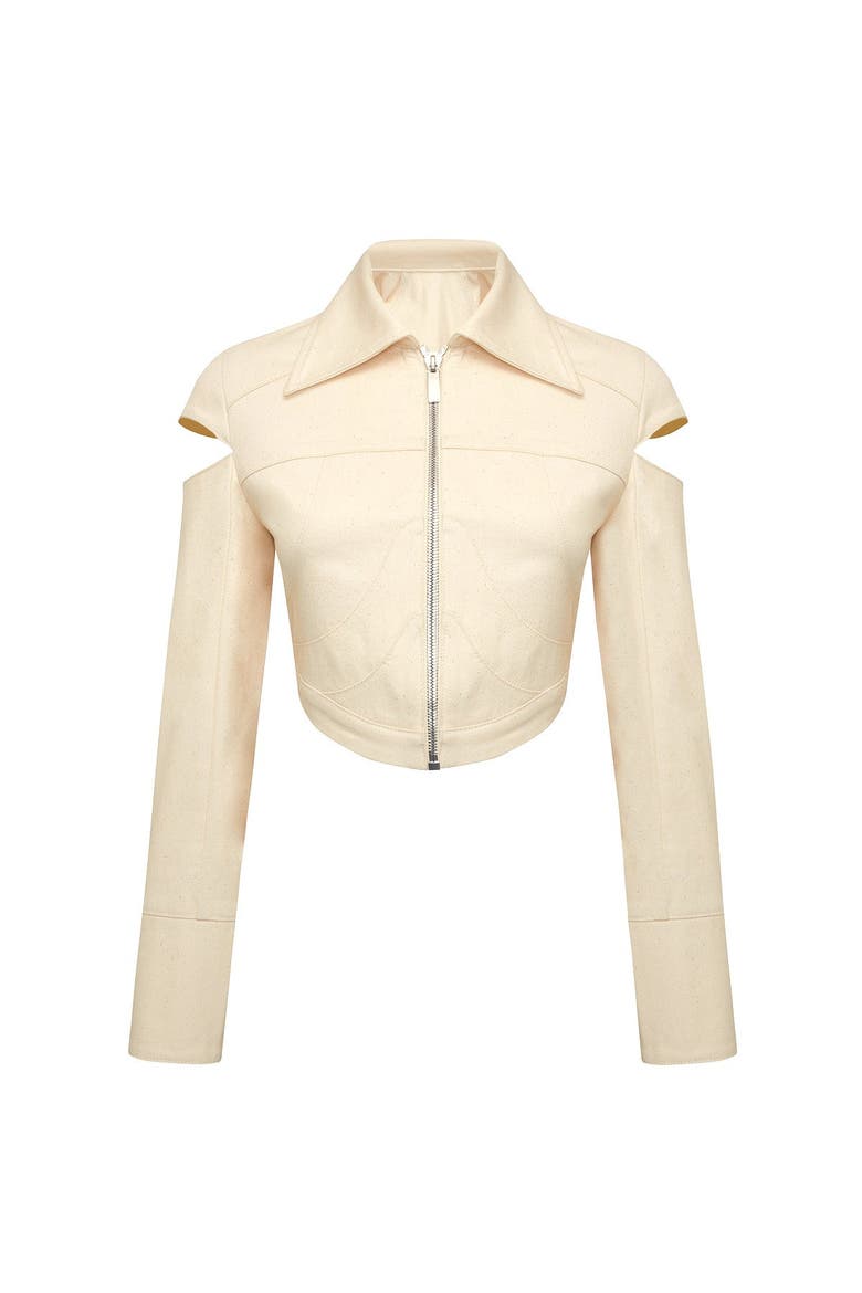Chaby Cut Out Jacket, Main, color, Ecru