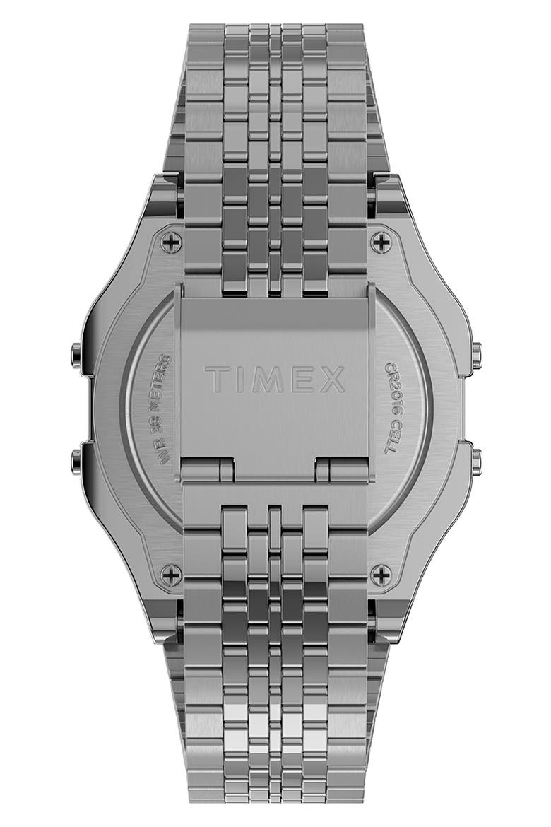 T80 Digital Bracelet Watch, 34mm, Alternate, color, SILVER