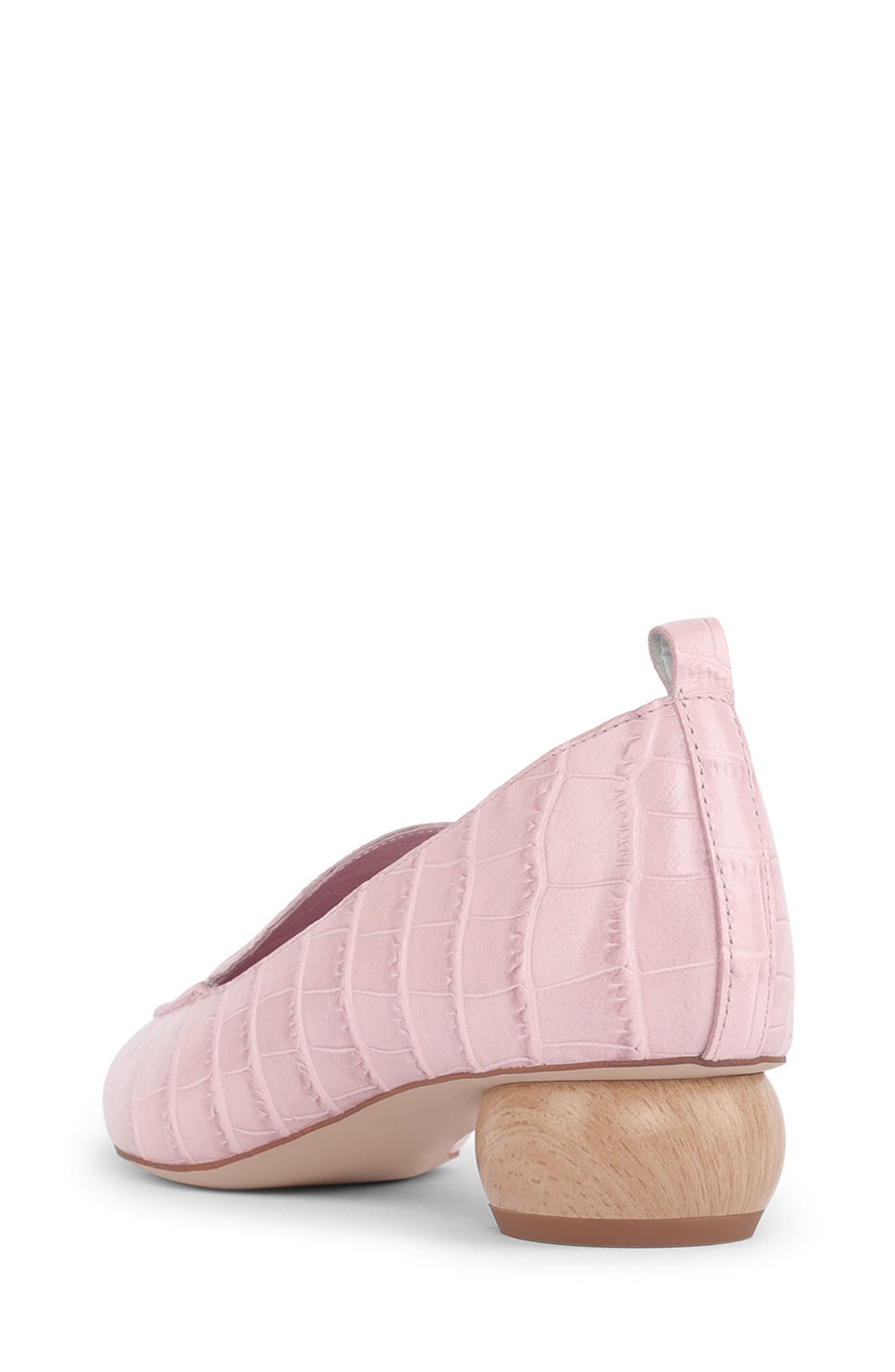 Viona Pointed Toe Loafer, Alternate, color, PINK CROCO