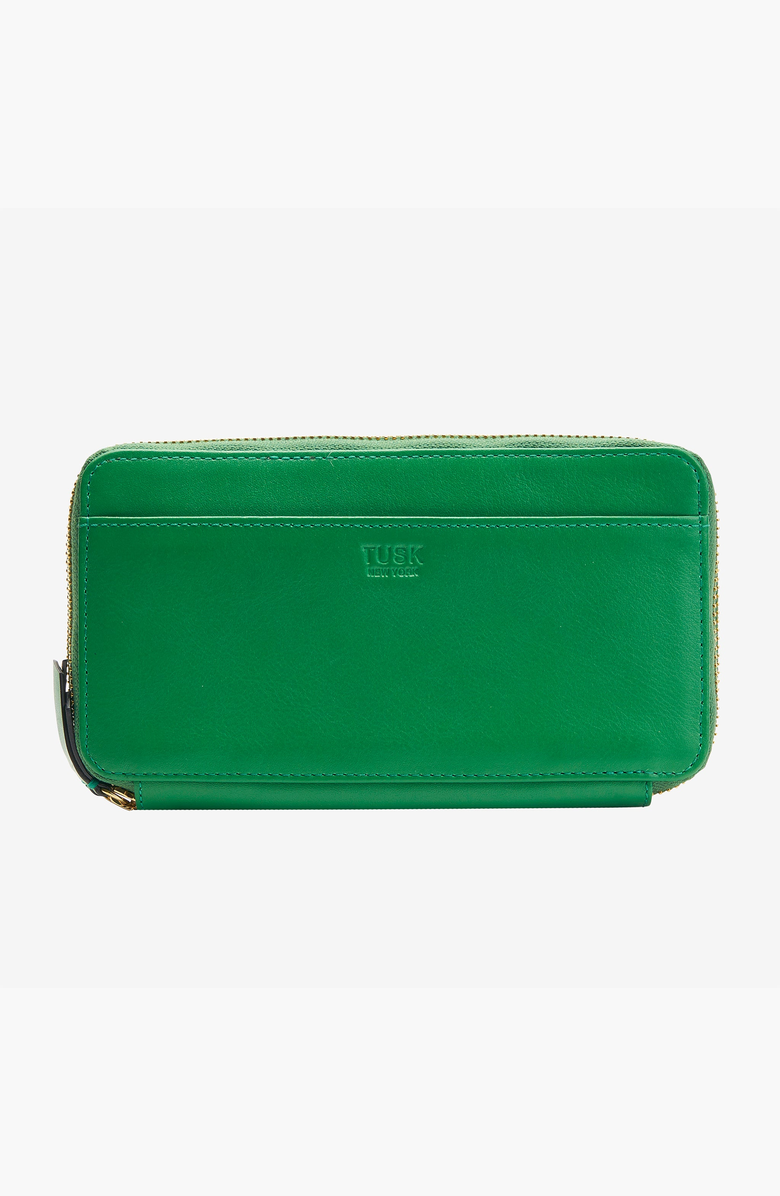 Tusk Joy Double Zip Wallet, Main, color, Emerald