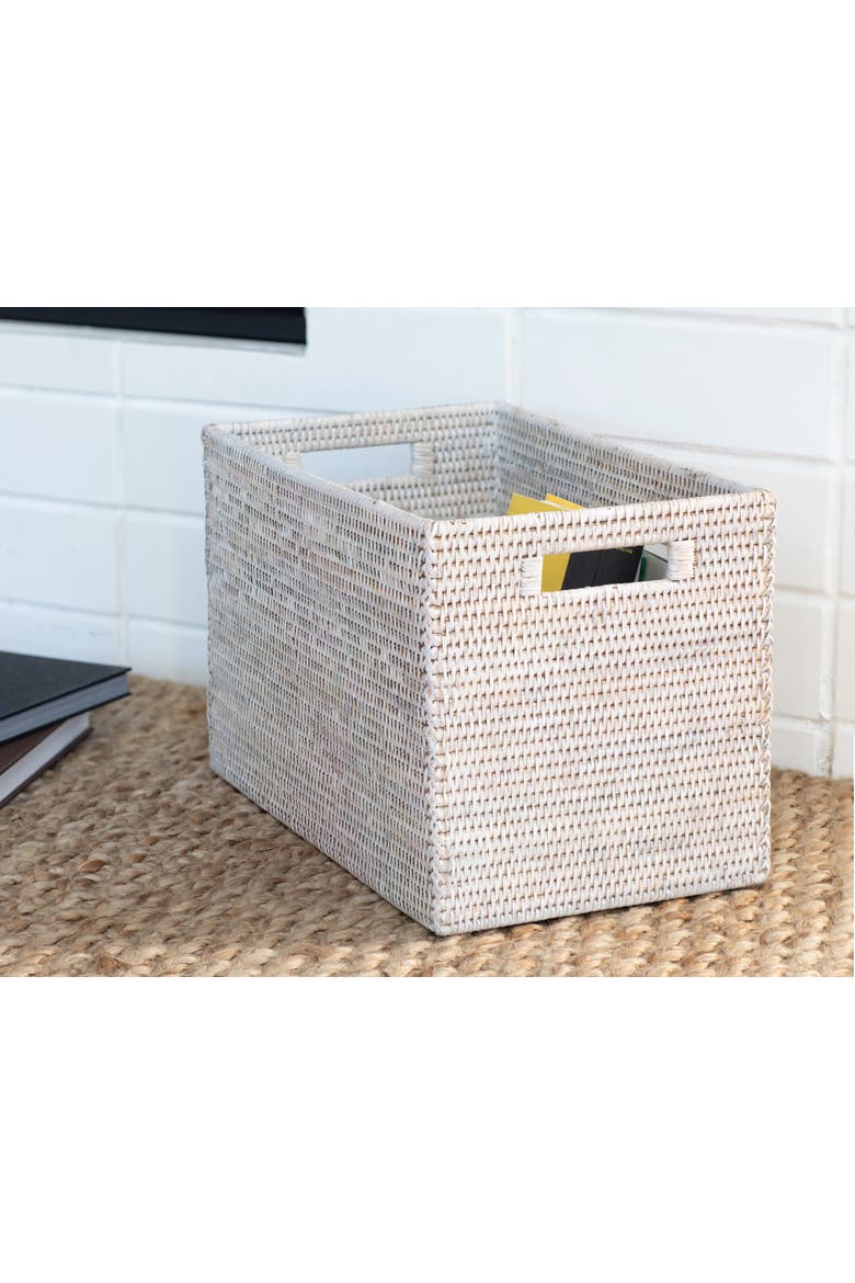 Artifacts Rattan Storage Box - Legal File, Alternate, color, White Wash