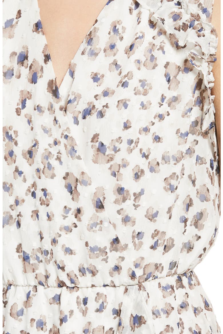 Ruffle Sleeveless Minidress, Alternate, color, WHITE ANIMAL PRINT