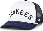 '47 Men's '47 White New York Yankees Foam Front Script Trucker Snapback Hat
