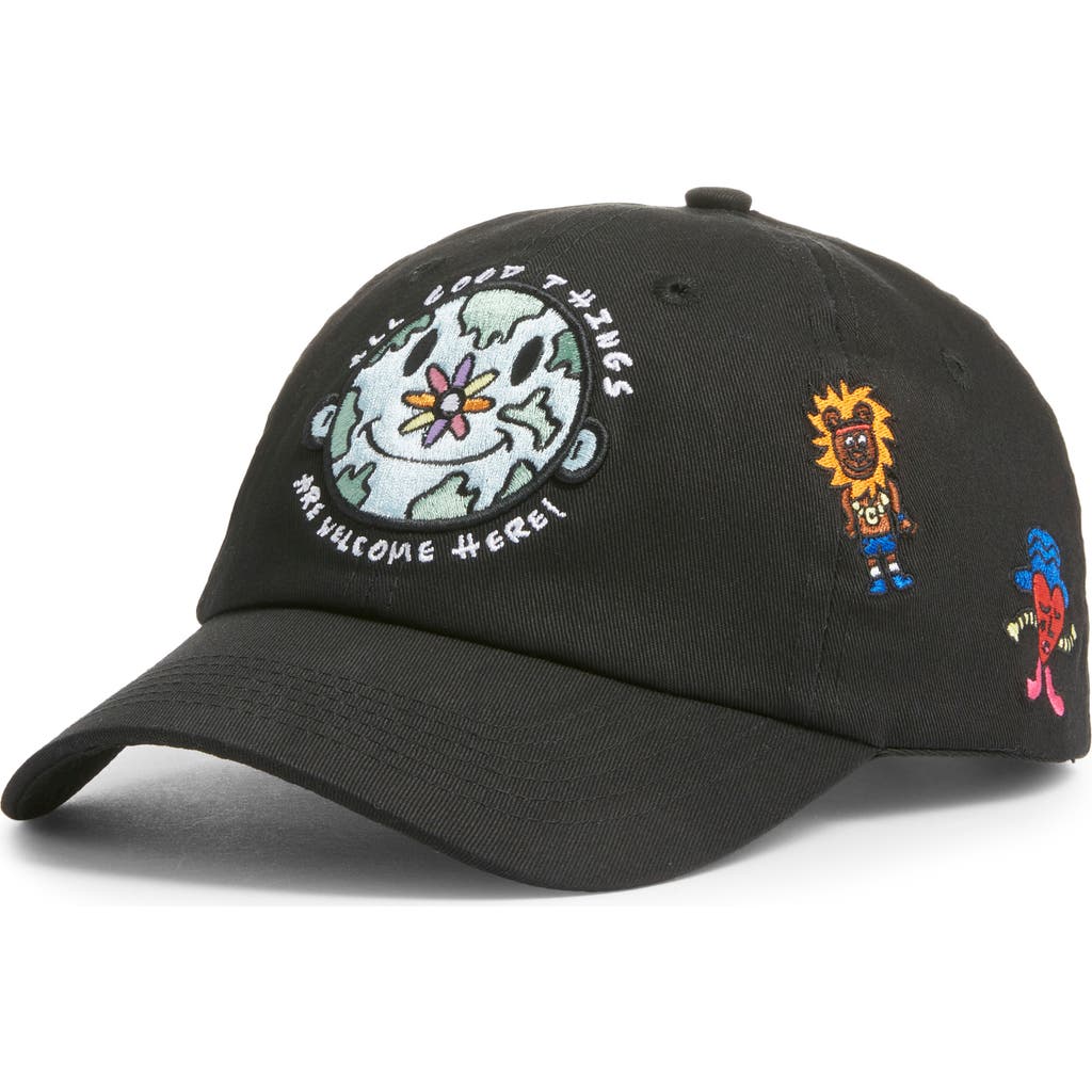 VIC GARCIA WORLD Good World Embroidered Adjustable Baseball Cap in Black  product
