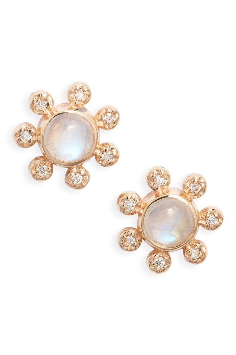 Dew Drop Marine Étoile Studs, Main, color, Gold Moonstone