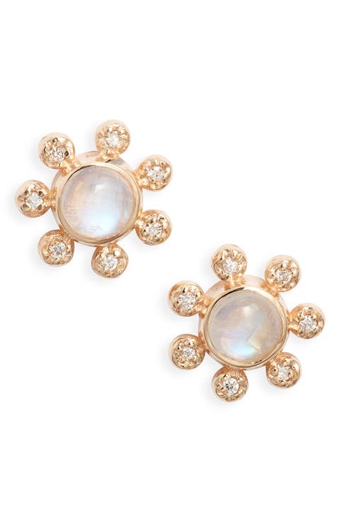 Dew Drop Étoile Semiprecious Stone & Diamond Stud Earrings