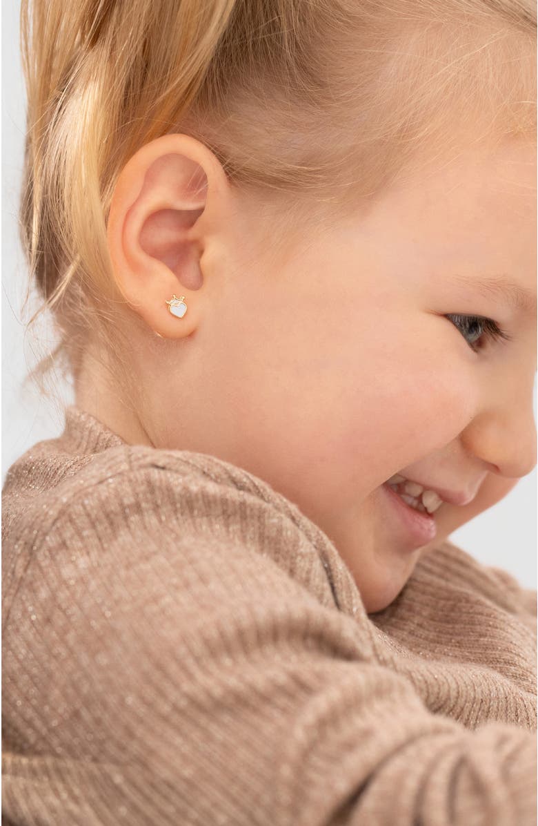 In Season Jewelry 14k Mother of Pearl Princess Heart, Alternate, color, White