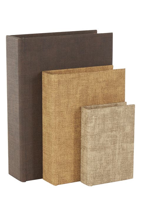 Set of 3 Faux Book Boxes