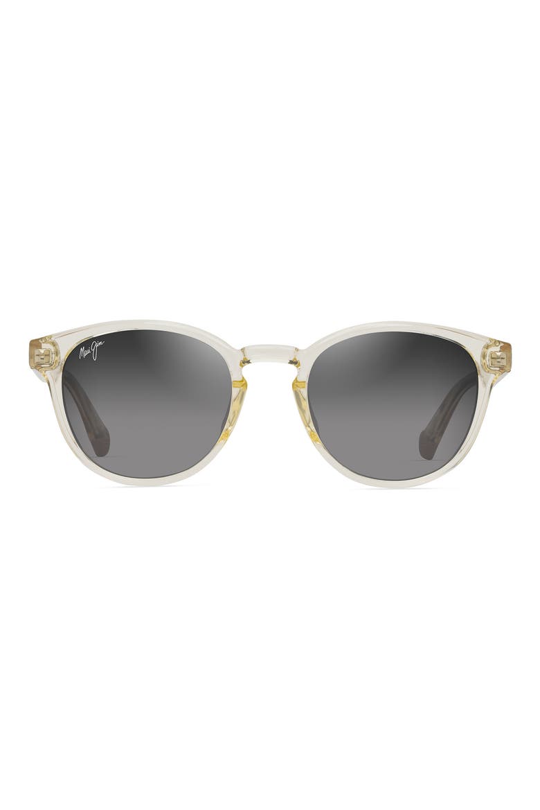Hiehie 50mm Gradient PolarizedPlus2® Small Round Sunglasses, Main, color, SHINY TRANS YELLOW