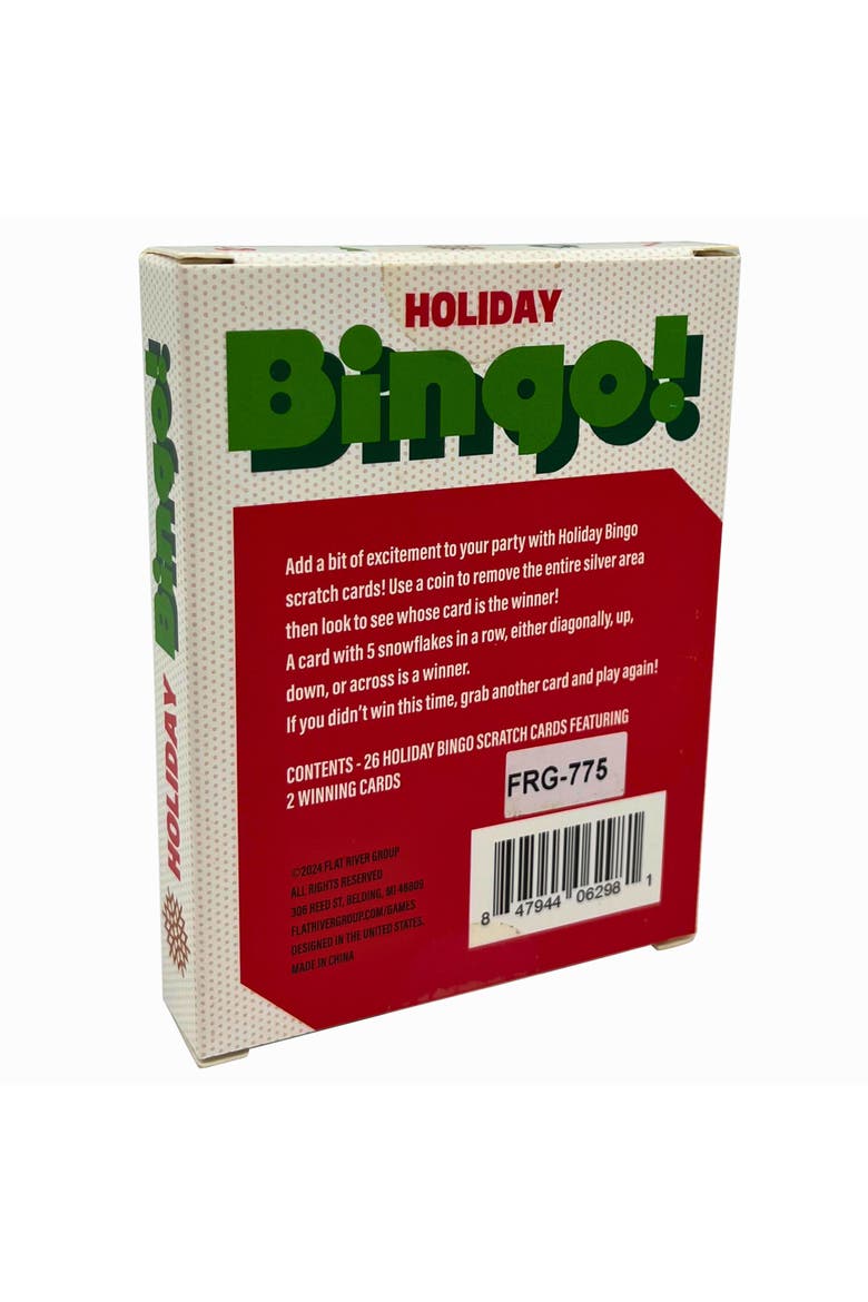 Holiday Bingo Scratch Card Game26 Cards, Party Game, Win Snowflakes!, Alternate, color, Multicolored