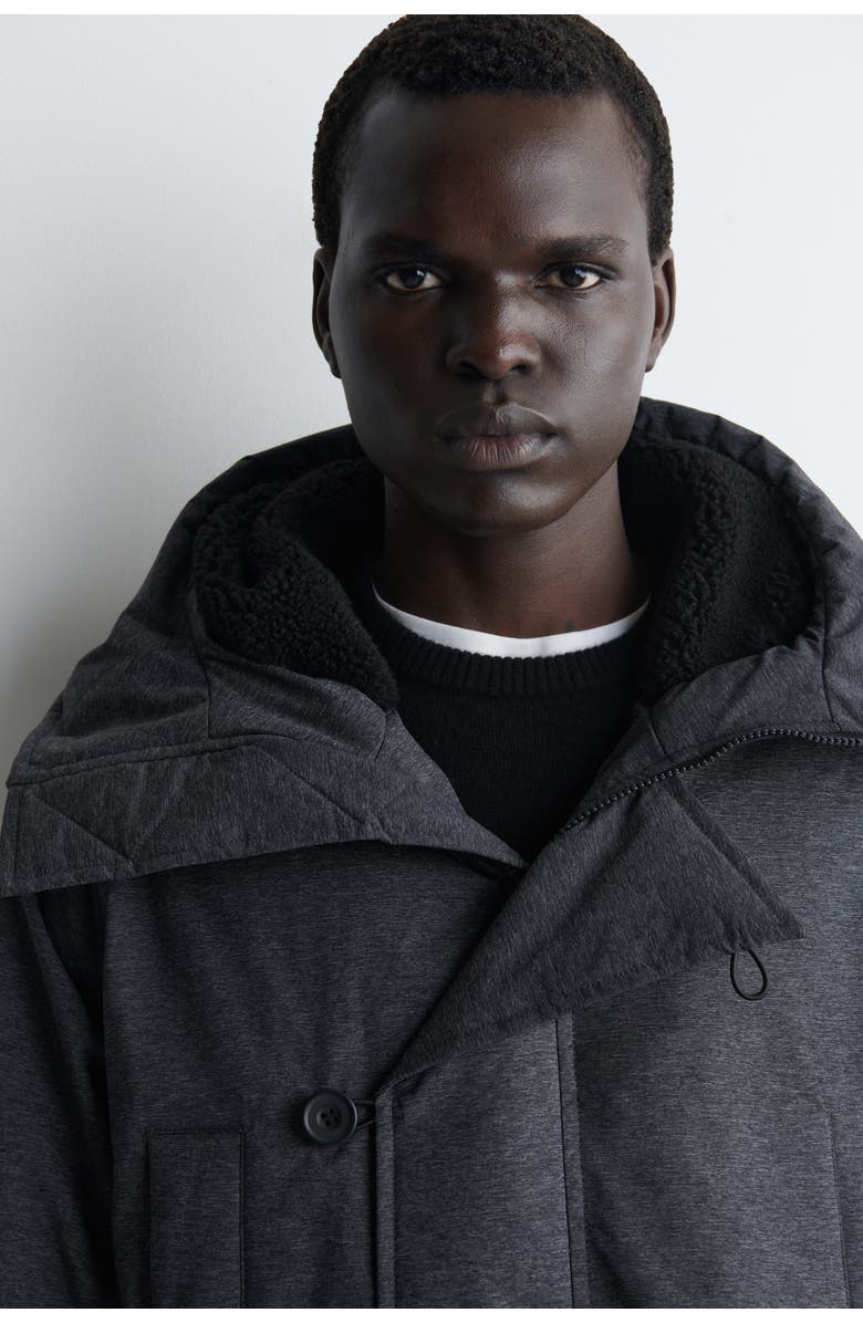 COS Technical Hooded Down Parka, Alternate, color, Dark Gray