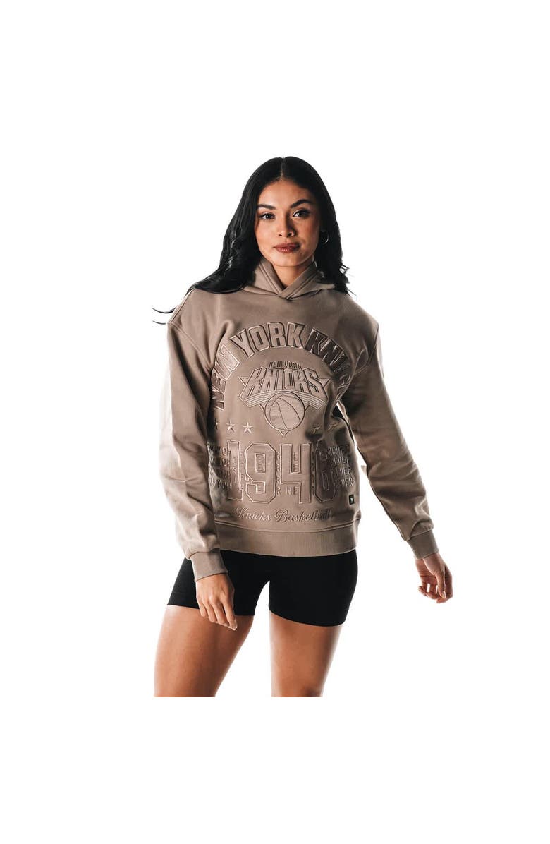 THE WILD COLLECTIVE Women's The Wild Collective  Gray New York Knicks Satin Pullover Hoodie, Alternate, color, Gray