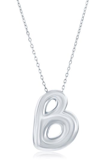 Simona Bubble Initial Pendant Necklace In Silver