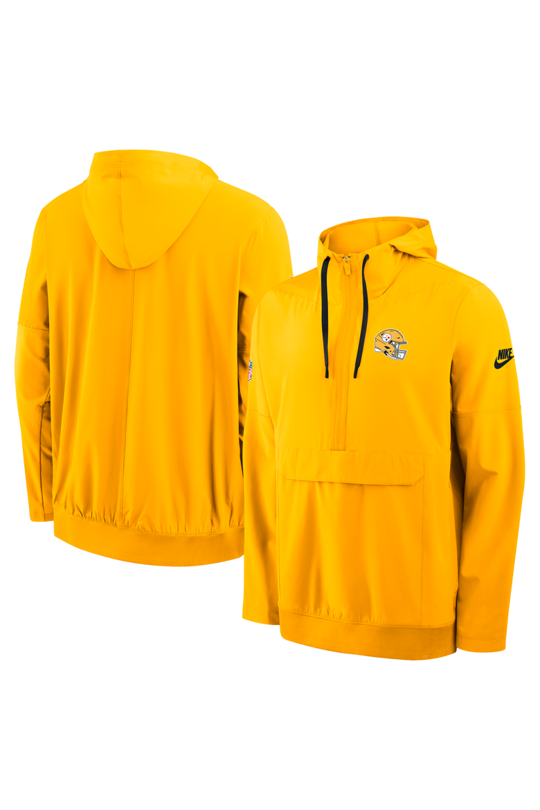 Men's Nike Gold Pittsburgh Steelers Sideline Broken Rules Alternate Anorak Half-Zip Hooded Jacket, Main, color, Gold