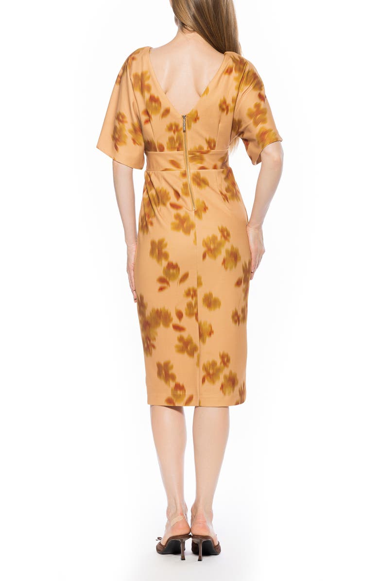 Alexia Admor Mila V-Back Dress, Alternate, color, Yellow Multi