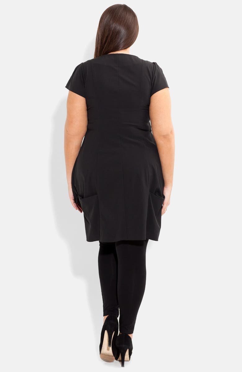 City Chic Front Zip Pleat Tunic, Alternate, color, 