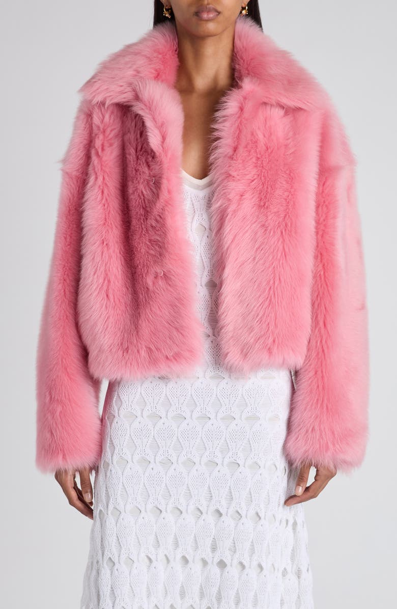 Bottega Veneta Genuine Shearling Jacket, Main, color, 6418 Petal