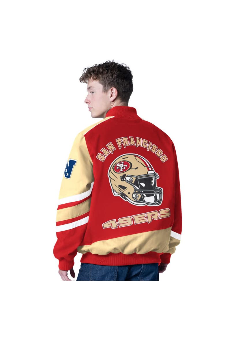 Men's G-III Sports by Carl Banks Scarlet San Francisco 49ers Prime Time Full-Zip Racing Jacket, Alternate, color, Scarlet