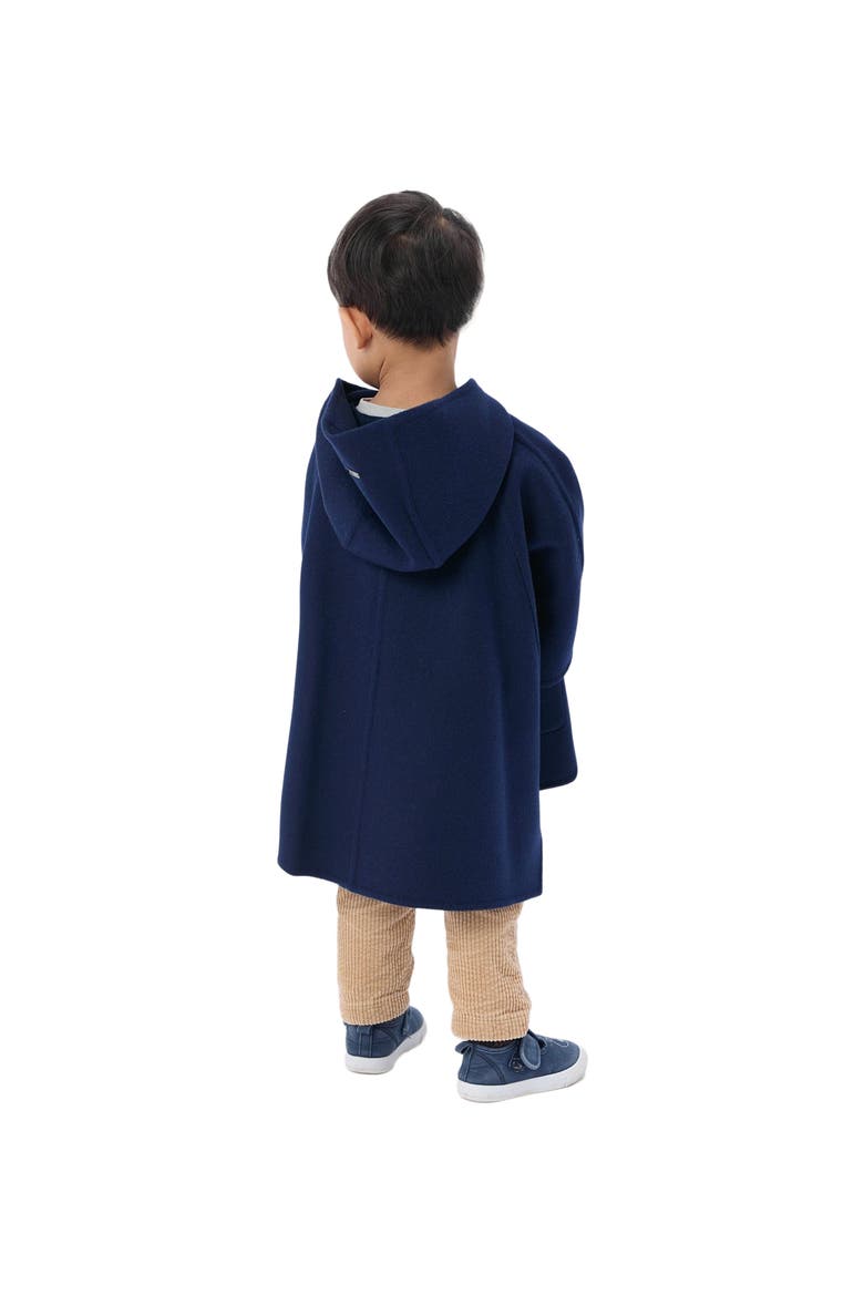 Kids Hooded Cashmere Poncho, Alternate, color, navy