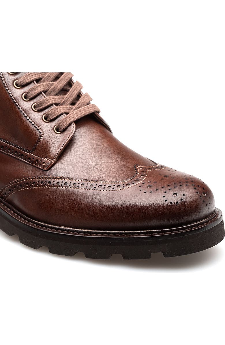 Mezlan Wingtip Lug Sole Boot, Alternate, color, Brown