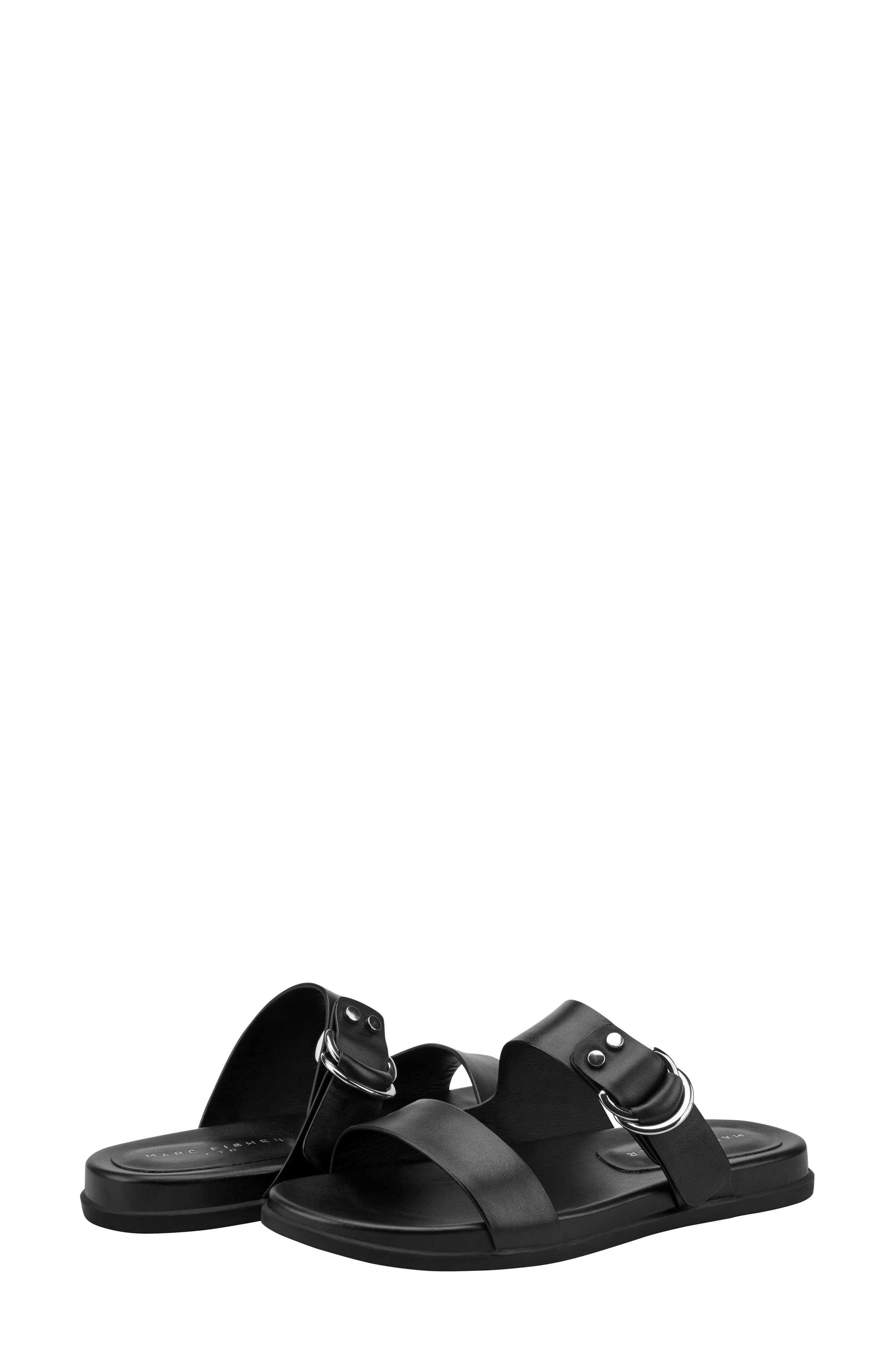 Marc Fisher LTD Gia Slide Sandal, Alternate, color, Black