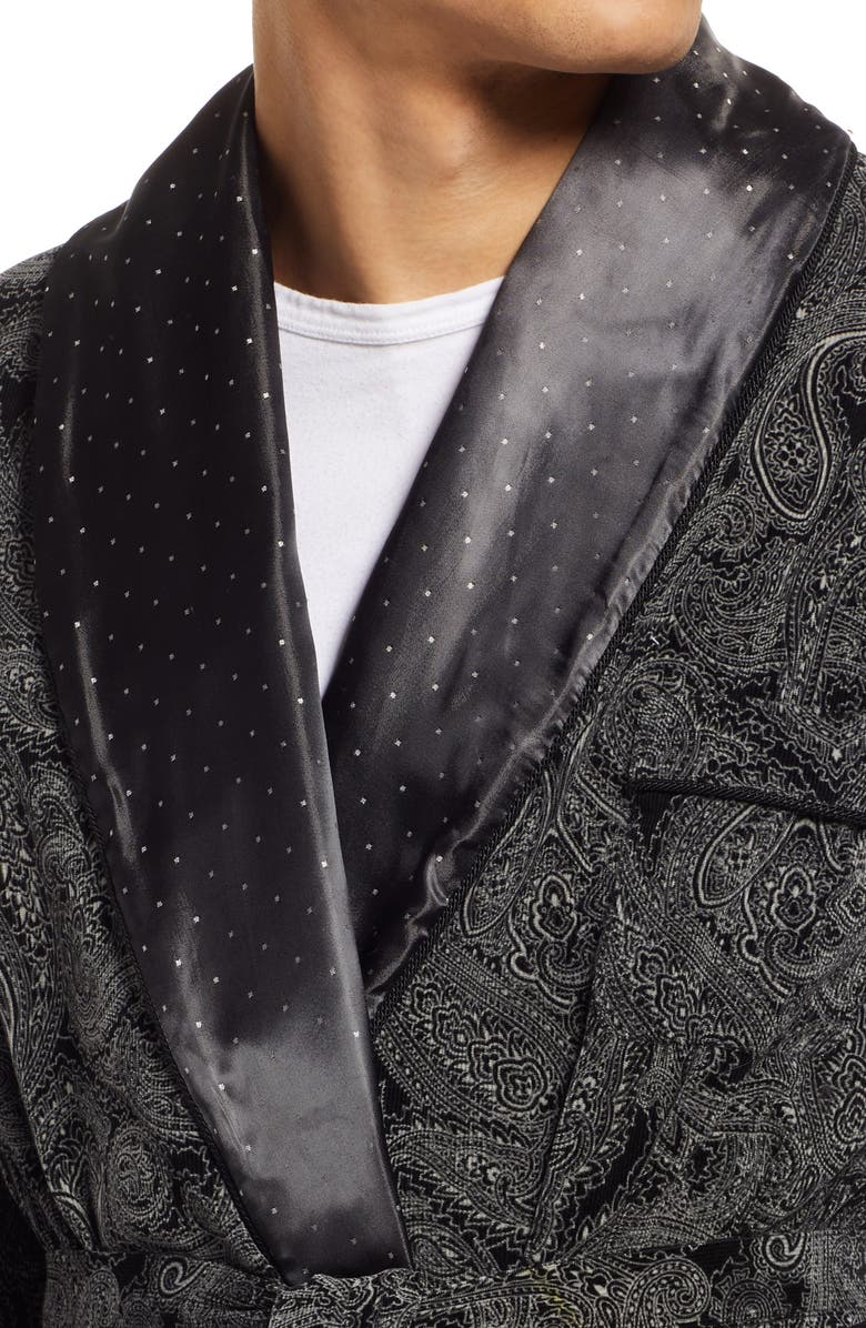 Majestic International Ashears Velour Smoking Jacket, Alternate, color, 