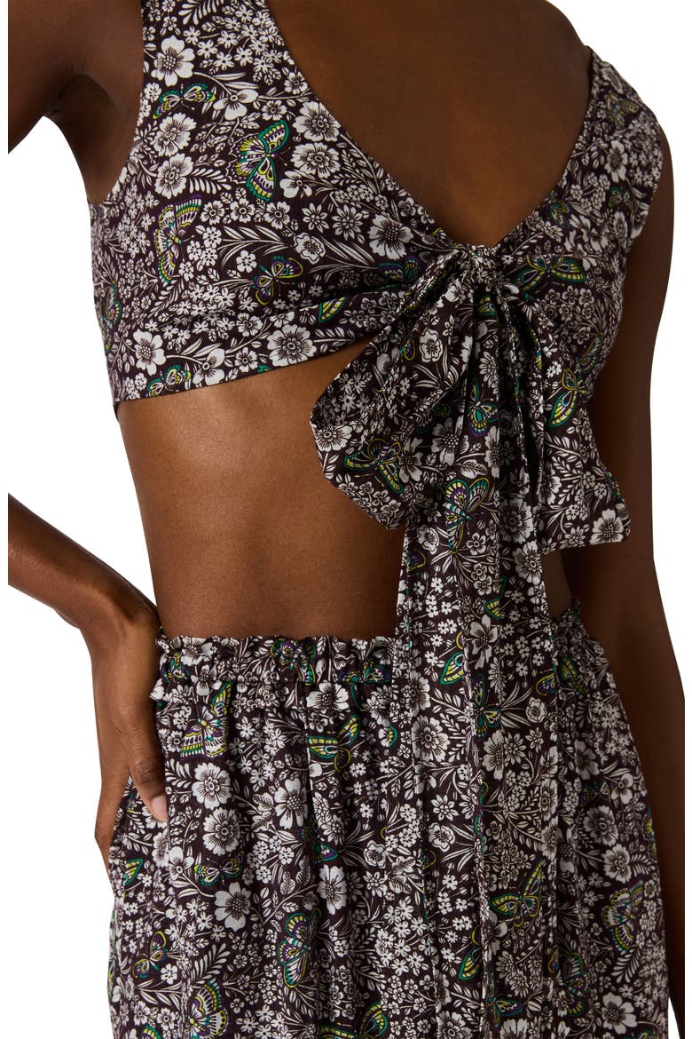 LIvy Tie Front Crop Tank, Alternate, color, BLACK/ FOREST GREEN