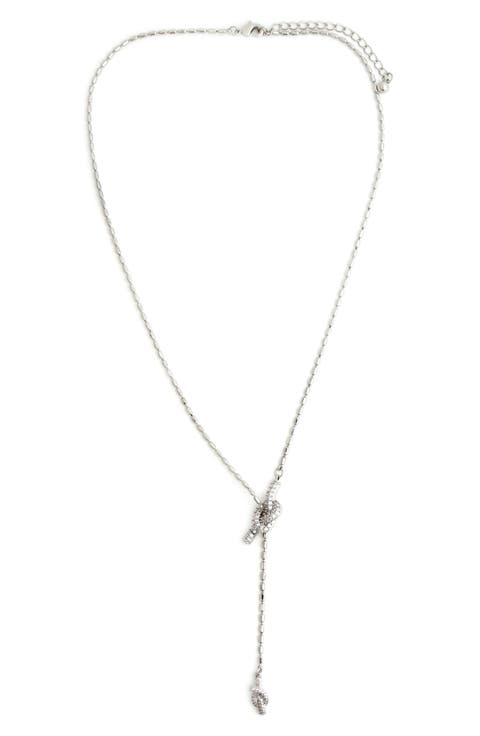 Pavé Crystal Knot Y-Necklace
