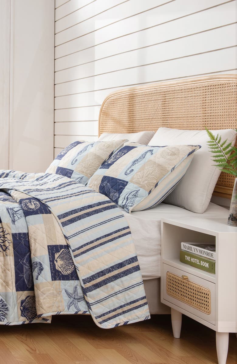 Woven & Weft Coastal Patchwork Reversible Microfiber Quilt Set, Alternate, color, Coastal Patchwork