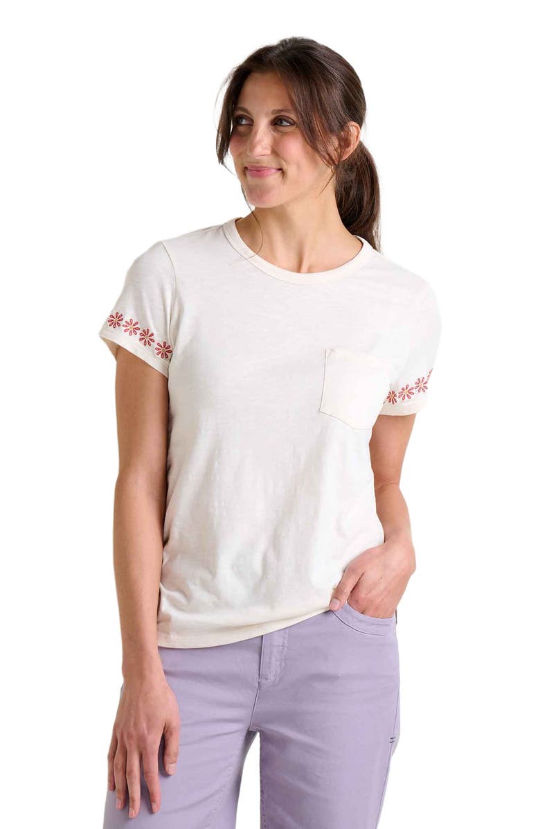 Toad & Co Women's Primo Short Sleeve Crew Embroidered, Main, color, 