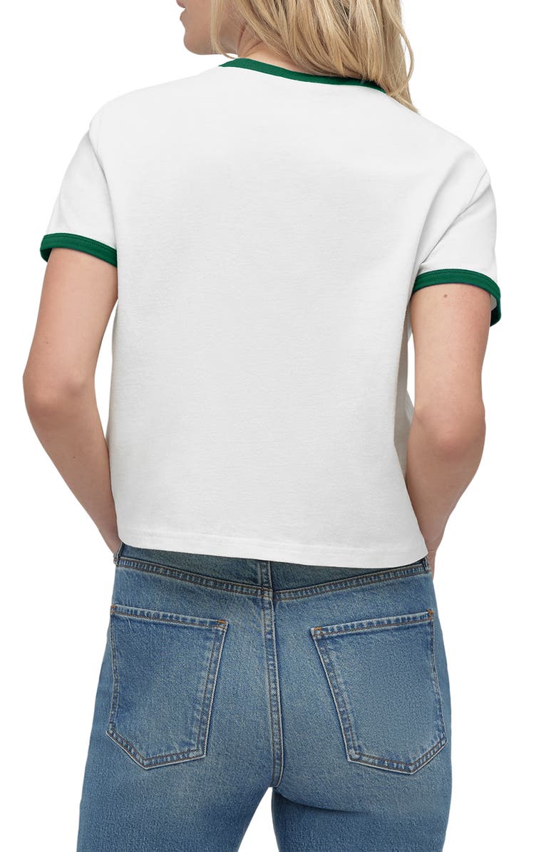 Favorite Daughter x 'Nobody Wants This' Contrast Binding Organic Cotton Graphic T-Shirt, Alternate, color, White/ Emerald