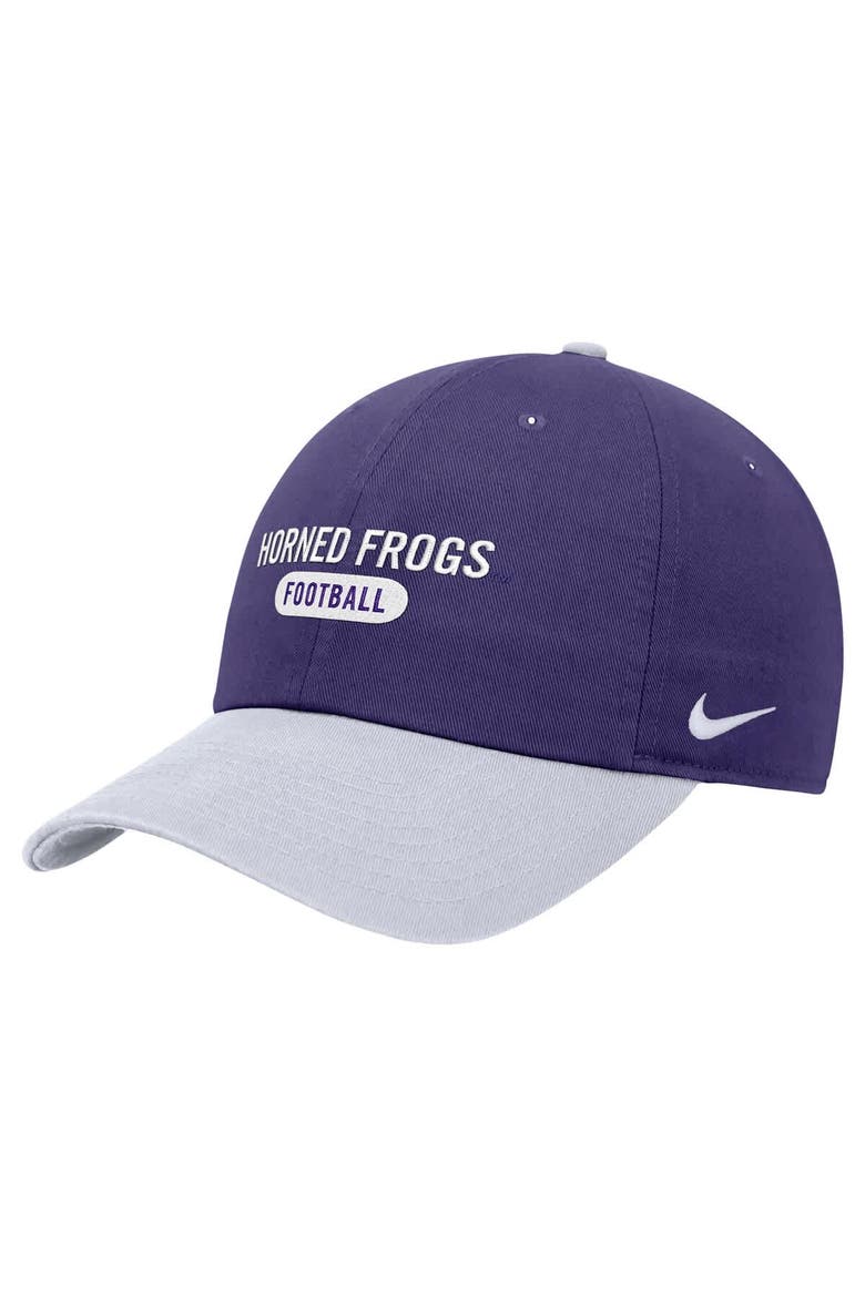 Men's Nike Purple TCU Horned Frogs Colorblock Club Adjustable Hat, Main, color, Purple