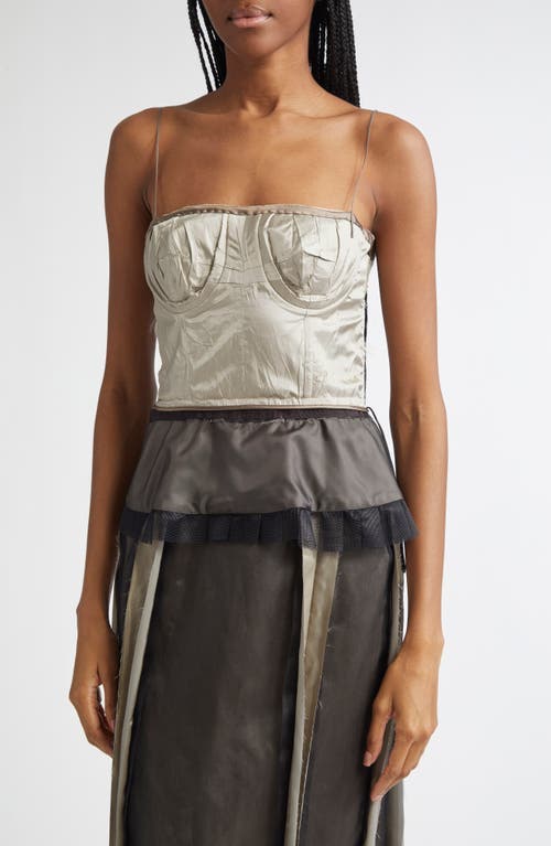Maison Margiela Multicolor Silk Midi Dress In Stone And Moon Rock