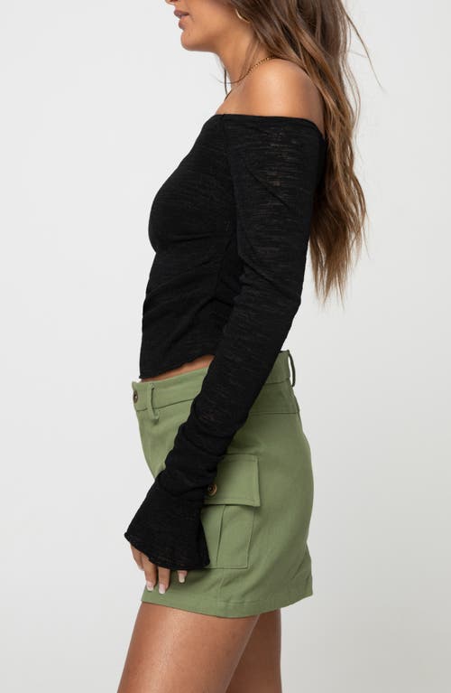 Princess Polly Taroona Off The Shoulder Long Sleeve Top In Black